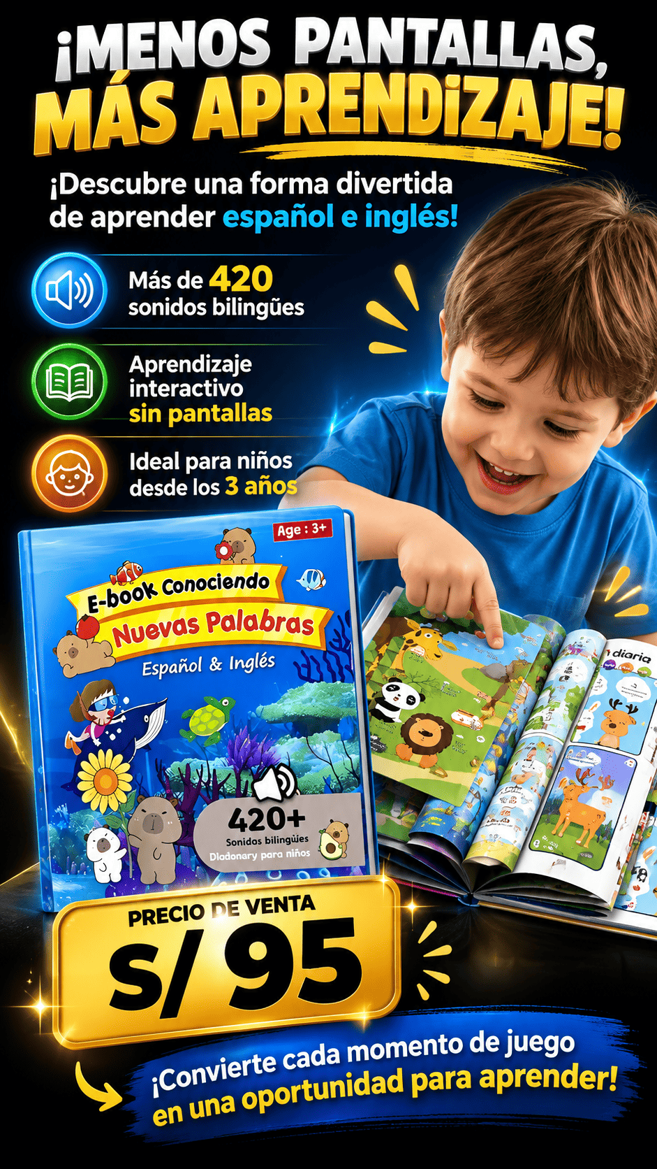Libro Educativo Inteligente Español e Inglés