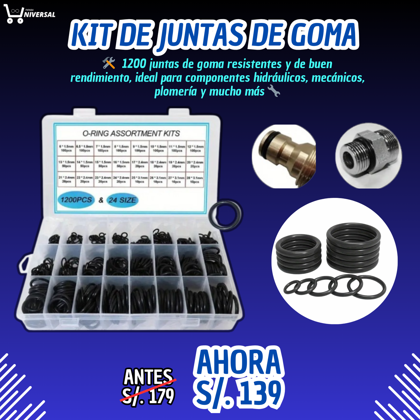 KIT DE JUNTAS DE GOMA | 1200 PZS