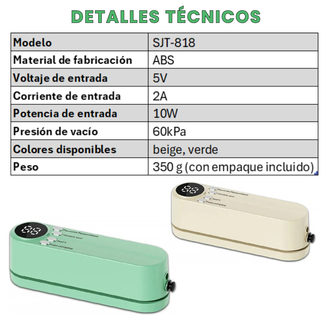 Mini Sellador al Vacío Portátil