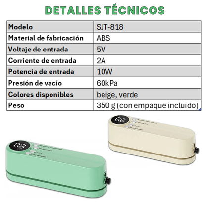 Mini Sellador al Vacío Portátil