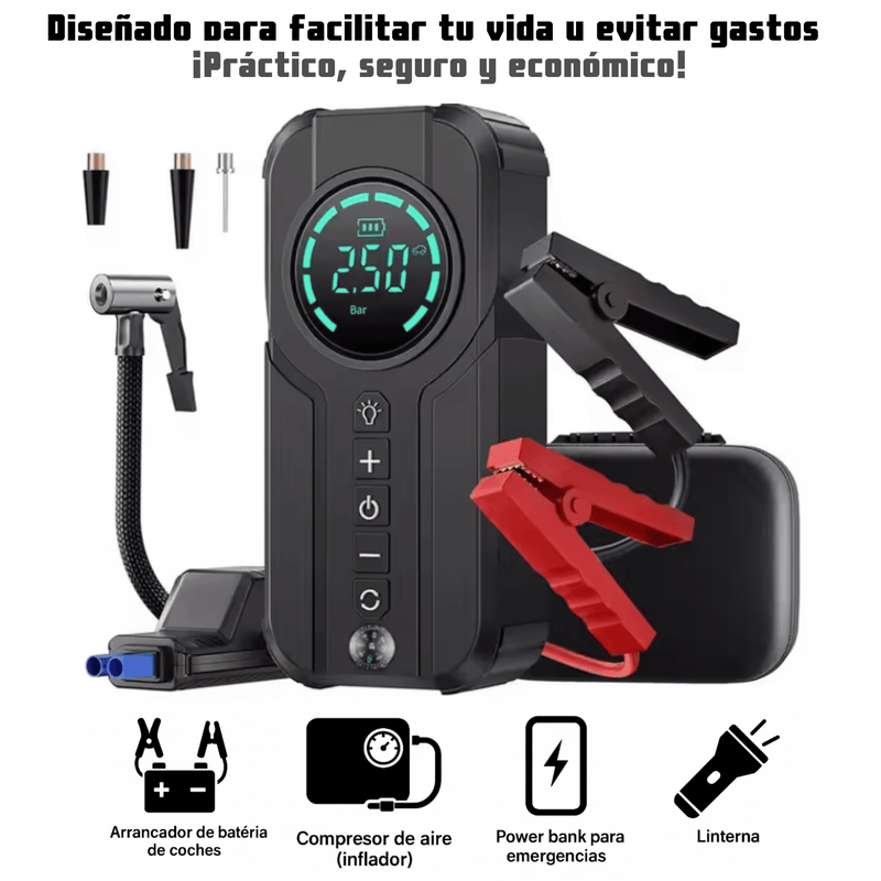 ARRANCADOR DE BATERIA PORTÁTIL 4 EN 1